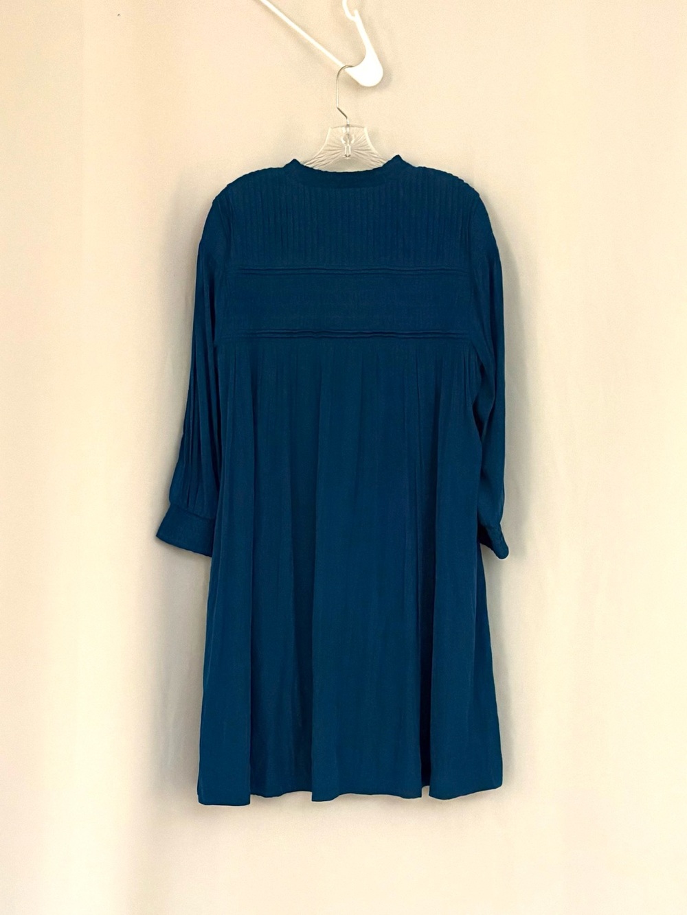 Chico's Blue V-Neck 3/4 Sleeve Dress - Picture 3 of 6